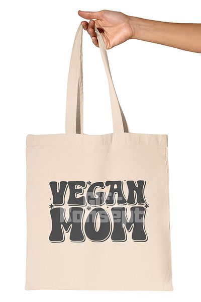 giftkonsept Vegan Mom Printed Gift Organic Raw Cloth Bag