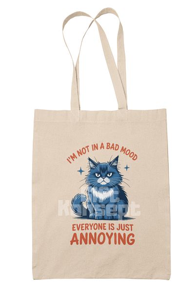giftkonsept Cat Funny Humorous Cat Lover Cat Owner Fun Printed Gift Organic Raw Cloth Bag