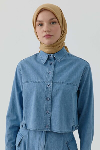 Tuğba Floral Jakar Nida Naturel Eşarp - Safran