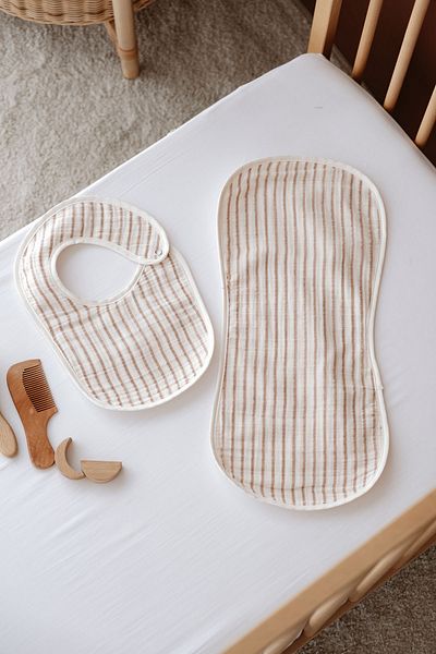 TBA COLLECTION Muslin Apron and Shoulder Cloth - Line Series - Beige