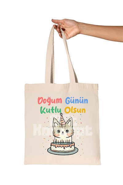 giftkonsept Happy Birthday Printed Gift Organic Raw Cloth Bag