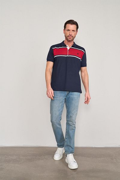 Çetinkaya Chester Polo 4110 Men's Polo Neck 30/1 Ring Spun Pique T-Shirt Navy Blue