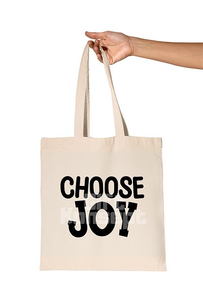 giftkonsept Choose Joy Printed Motivational Organic Raw Cloth Bag