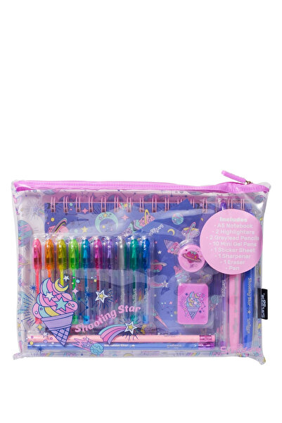SMIGGLE Epic Adventures A5 Çizgili Defterli Kırtasiye Hediye Seti Mor 482229