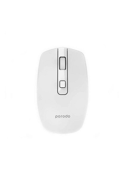 porodo 2.4G Wireless and Bluetooth Rechargeable Mouse DPI 1600-White