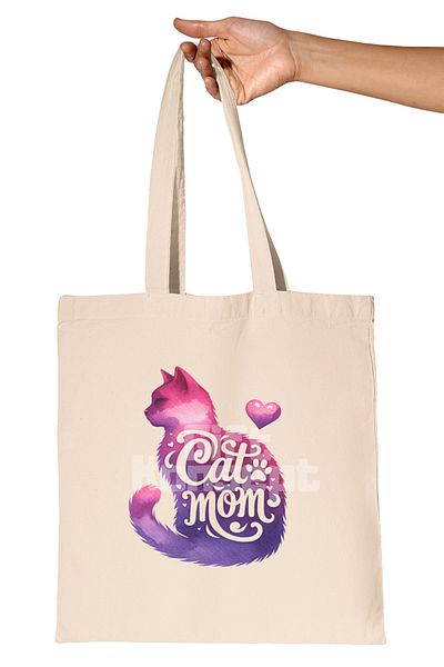 giftkonsept Cat Mom Themed Cat Mom Cat Lover Printed Gift Organic Raw Cloth Bag