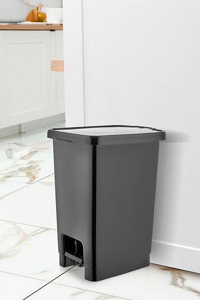 ASlife Pedal Trash Can 15 Liter Black