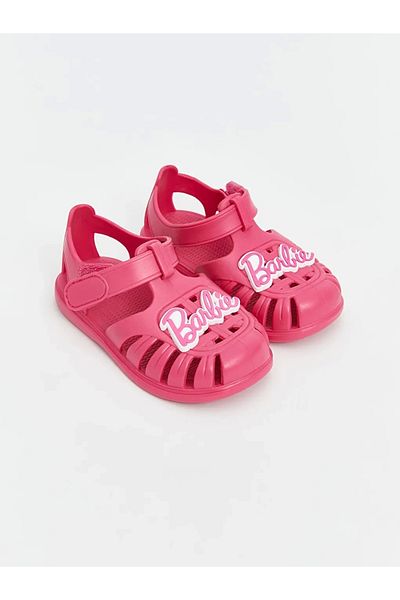 LC Waikiki Steps Fuchsia Barbi Printed Baby Girl Beach Sandals