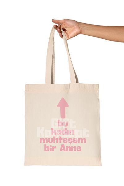 giftkonsept This Woman Is a Wonderful Mother Printed Mother's Day Organic Raw Cloth Bag