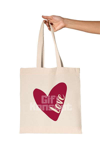 giftkonsept Love Printed Gift Organic Raw Cloth Bag