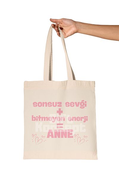 giftkonsept Endless Love Endless Energy Printed Mother's Day Organic Raw Cloth Bag