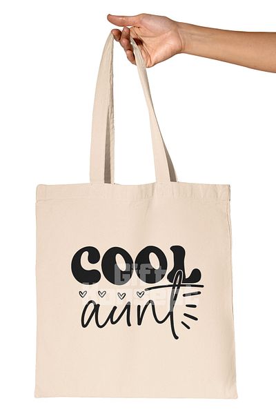 giftkonsept Cool Aunt Cool Aunt Still Aunt Printed Gift Organic Raw Cloth Bag