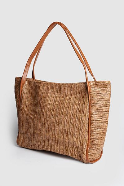 La La'Graccio Paris Lagraccio Paris Women's Aceo Straw-Knitted Oversized Shoulder Bag Straw Brown