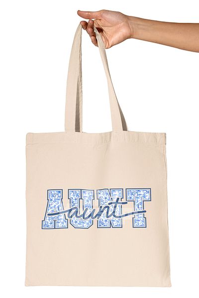 giftkonsept Coolest Aunt Ever Coolest Aunt Printed Gift Organic Raw Cloth Bag