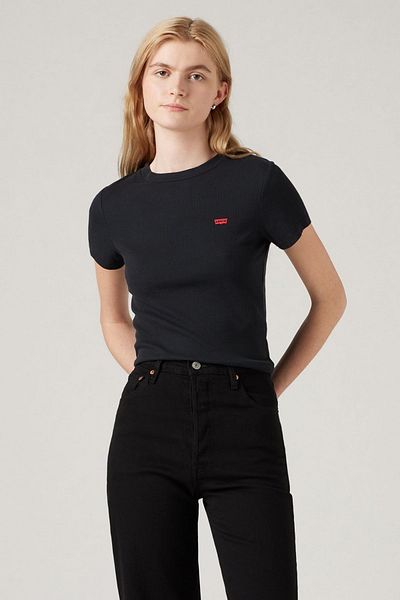 Levi's تي شيرت نسائي أساسي رياضي تي آر كافيار أسود