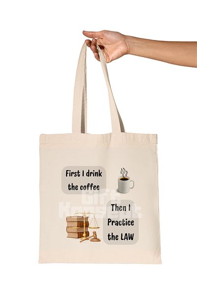 giftkonsept Lawyer Lawyer'...Then I Practice the Law' Printed Lawyer Organic Raw Cloth Bag