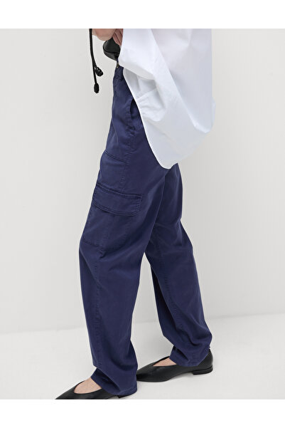 Marks & Spencer Liyosel Kargo Orta Bel Straight Fit Pantolon