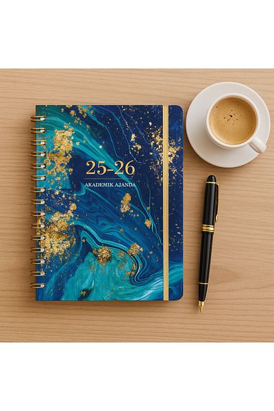 Andofis Академичен дневен ред А5 септември 2025 - декември 2026 г. Мотивационен дневен ред със спираловидни твърди корици и ластици