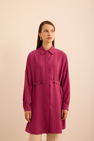 Aker Önden Apolet Detaylı Dokuma Tunik