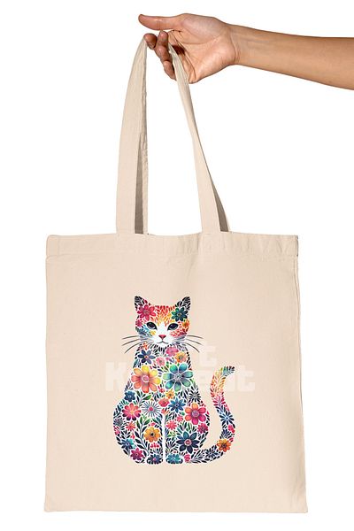 giftkonsept Cat Funny Figured Humorous Cat Lover Cat Owner Character Printed Gift Organic Raw Cloth Bag