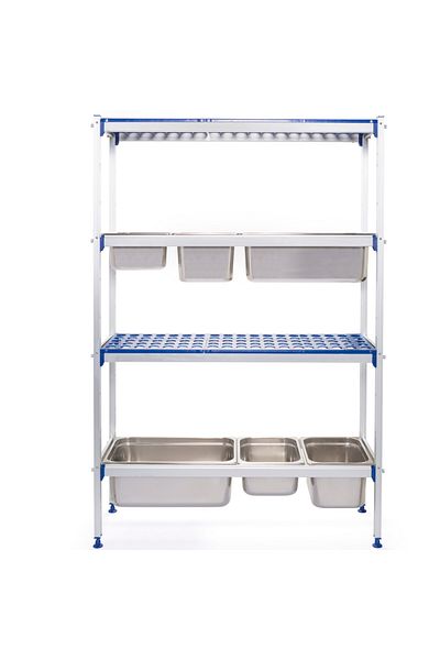 HENDI Suport de bucătărie din aluminiu pentru recipiente GN1/1, lățime 112 cm