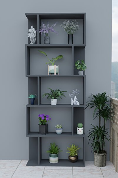 Remaks SCALA 5 RAFLI Çiçeklik Rafı Saksılık Standı Dekoratif Aksesuar Rafı Saksılık-ANTRASİT