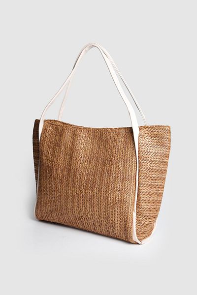 La La'Graccio Paris Lagraccio Paris Women's Aceo Straw-Knitted Large Size Shoulder Bag Cream Straw Cream