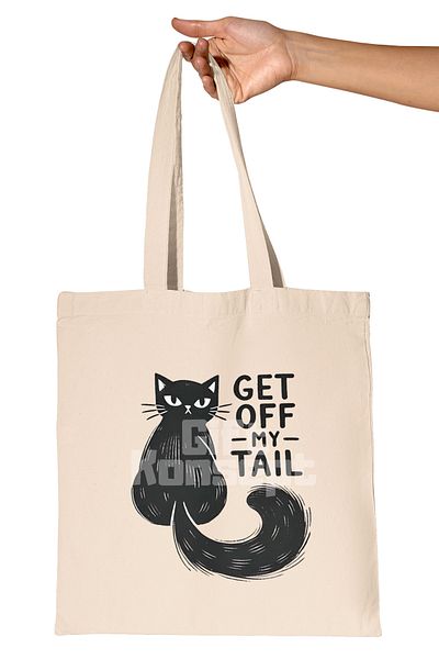 giftkonsept Cat Funny Retro Humorous Cat Lover Cat Owner Style Printed Gift Organic Raw Cloth Bag