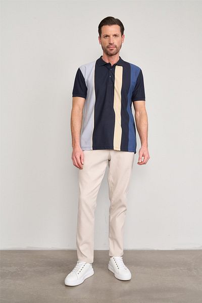 Çetinkaya Chester Polo 3897 Men's Polo Shirt 30/1 Ring Spun Pique Dark Navy Blue