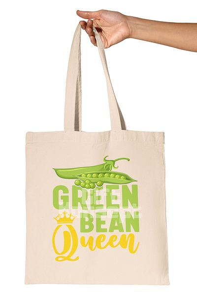 giftkonsept Green Been Queen Vegan Printed Gift Organic Raw Cloth Bag