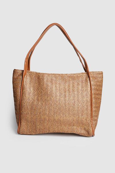 La La'Graccio Paris Lagraccio Paris Women's Aceo Straw-Knitted Oversized Shoulder Bag Straw Brown