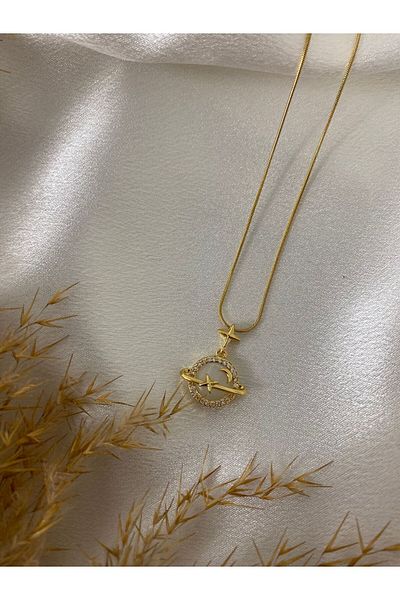 stainless steell Stoned Planet Steel Necklace