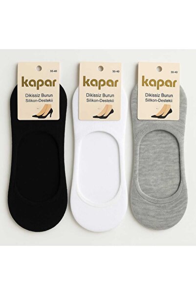 BB Дамски плетени пантофи с каишка и силиконови върхове, черно-бяло-сиво