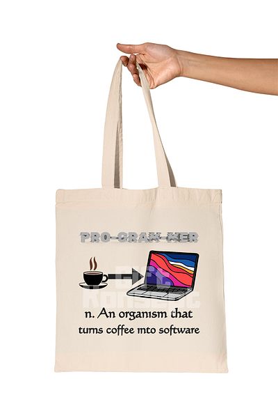 giftkonsept Computer Programmer Mcı Engineer Dictionary Printed Gift Organic Raw Cloth Bag