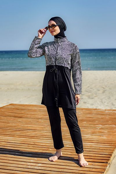 Remsa Mayo Full Covered Hijab Swimsuit Black02 R5102 Beliz