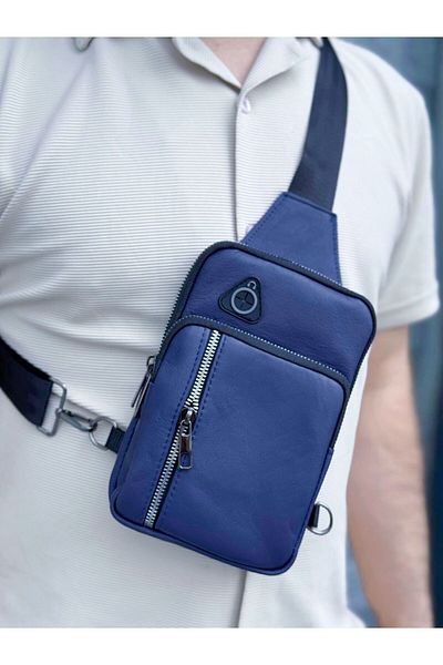 h&c bag butik Cross Chest and Backpack Bodybag Functional Leather Fabric Shoulder Bag with Headphone Outlet