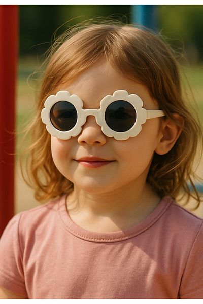 Lexi Bella Cute Children's Sunglasses White Daisy Frame Uv 400 Protection Ce Certificated Kids Sunglasses