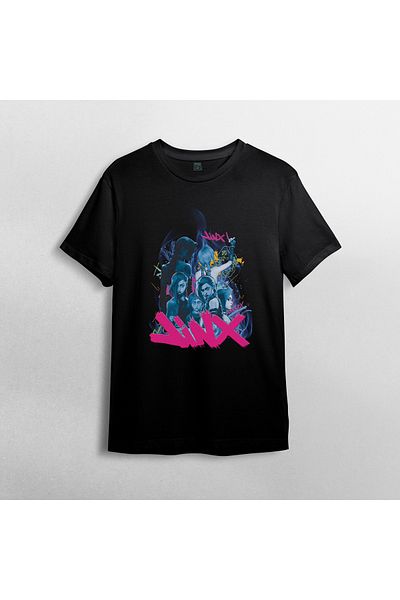 Pixxa Jinx Arcane Lol Unisex 100% Cotton Crew Neck T-Shirt Model 1