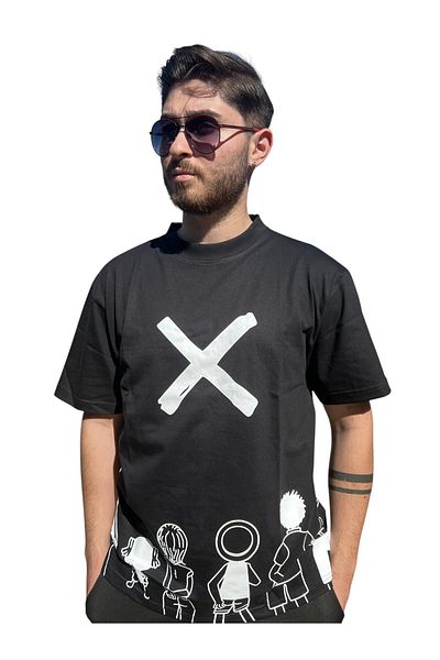 OEM Oversized Men's T-Shirt, 100% Cotton, Urban X Print, Streetwear, Size M