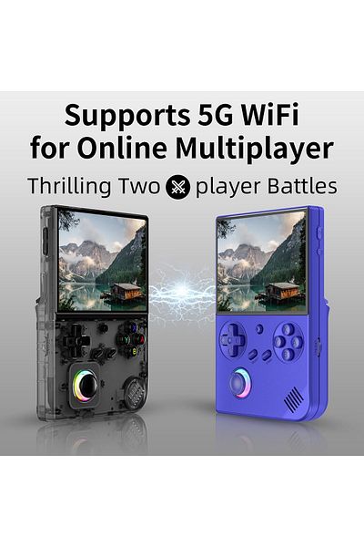ANBERNIC وحدة تحكم ألعاب محمولة بتصميم RG40XXV، شاشة IPS 4.0، نظام ألعاب Linux، واي فاي 5G، بلوتوث 4.2