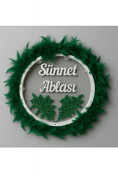 Evsay Tüylerle Süslenmiş Sünnet Tefi Vurmalı Çalgı Def Müzik Aleti Sünnet Abl...