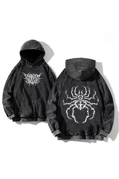 1blood Washable Phantom Spider Hooded Sweatshirt