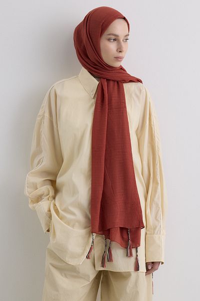 SOFT AKSESUAR Brice Tassled Cotton Shal