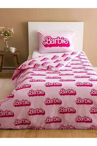 LC Waikiki Lcw Home Pink Barbi Printed Children's Duvet Cover Set 160X220/50X70 cm