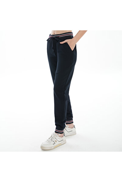 ASN concept Women's Rib Detailed Navy Blue Sweatpants (with Plus Size Option)