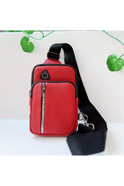 h&c bag butik Cross Chest and Backpack Bodybag Functional Leather Fabric Shoulder Bag with Headphone Outlet