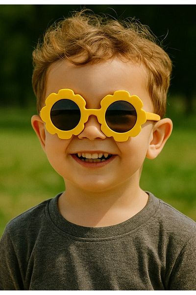 Lexi Bella Cute Kids Sunglasses Dark Yellow Daisy Frame Uv 400 Protection Ce Certificated Sunglasses Unise