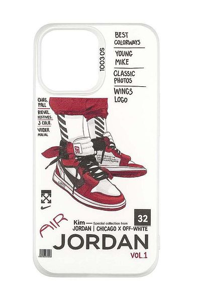 Case Club iPhone 16 Pro Back Cover – Jordan Off-White Sneaker Art | Slim TPU Shockproof Case | Fashion Print