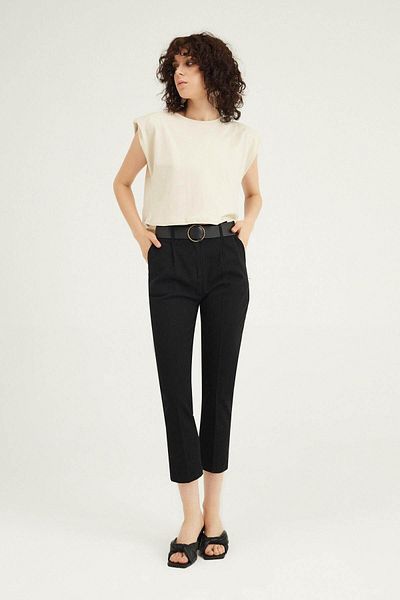 Quzu Black Women's Pants 70755