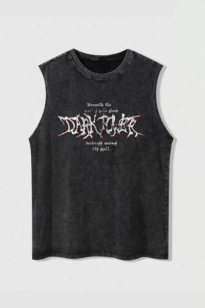 weywot Σκοτεινή Δύναμη Ριχτό Μπλουζάκι Crew Neck Πλενόμενο Vintage Unisex Oversize T-Shirt